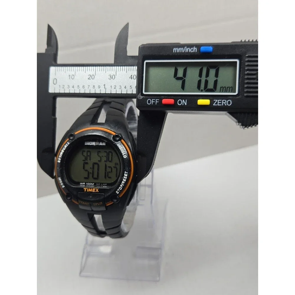 Timex Ironman Triathlon 50 Lap Indiglo 100M Mens 41mm Digital Watch New Battery